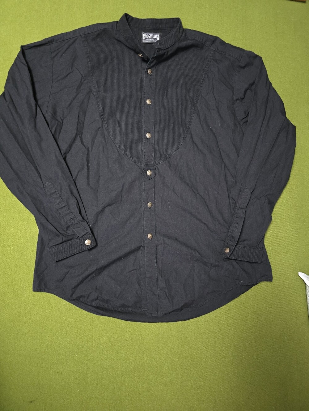 Vintage black Western tuxedo-style shirt from the iconic brand Roughrider
